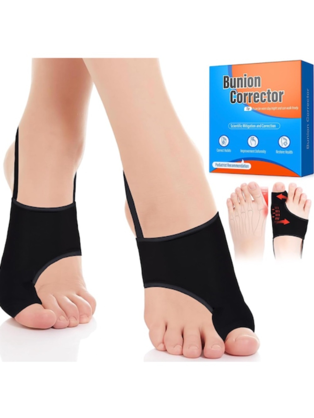 2PC Bunion Correction w/Splint & Hallux Valgus Pain Relief, Toe Separator